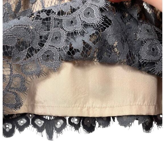 Milly Stella Lace Dress Gray Size 4 Mini Cocktail Evening Wedding Night Out - Picture 12 of 15